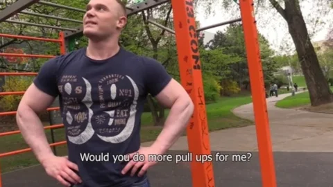 A tall and giant open-minded bodybuilder 