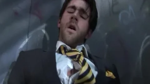 Suited Woody Fox bound And Gagged And Jerked Off